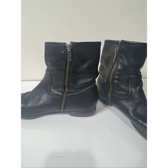 Frye Jillian Short Zip Leather Boots Black Sz 7 - Picture 6 of 12
